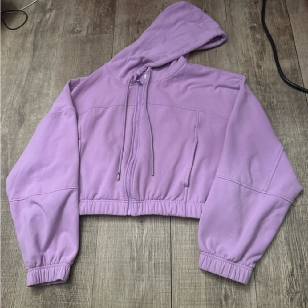 Purple cropped athletic jacket XL